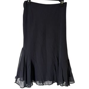 Maggy Boutique Black Asymmetrical Silk Skirt Sz 10 Fairy Grunge Whimsigoth Vamp